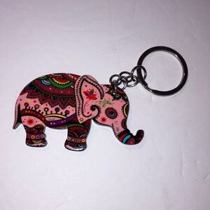 Colorful‎ Elephant Keychain NWOT 3”